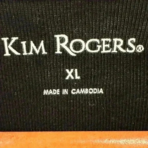 Kim Rogers knit blouse women's x-large 3/4 sleeve w/front tie - Picture 3 of 4